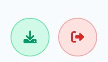 Top navigation header controls showing install app button and log out button